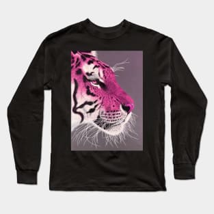 Fuchsia pink and white ombre tiger Long Sleeve T-Shirt